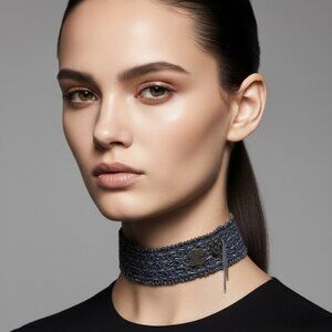 Vintage Chamorel Paris Crochet and Chain Choker Necklace